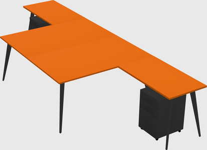 Shared l-shaped office desk system