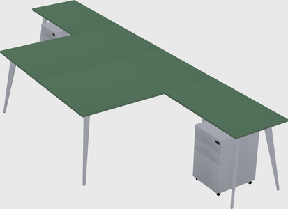 Shared l-shaped office desk system