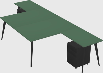 Shared l-shaped office desk system