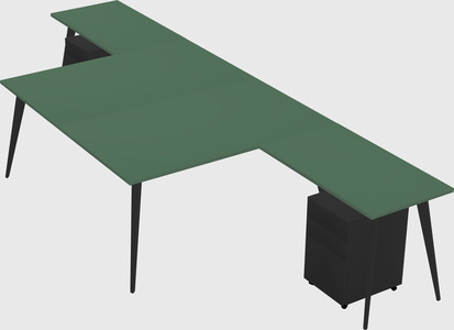 Shared l-shaped office desk system