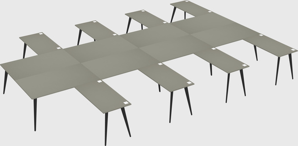 Shared l-shaped office desk system