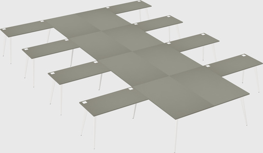 Shared l-shaped office desk system