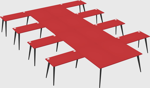 Shared l-shaped office desk system