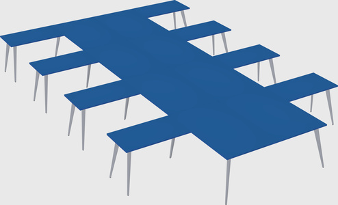 Shared l-shaped office desk system