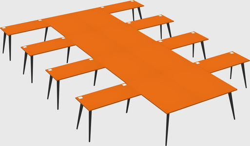 Shared l-shaped office desk system