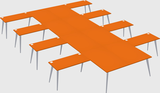 Shared l-shaped office desk system