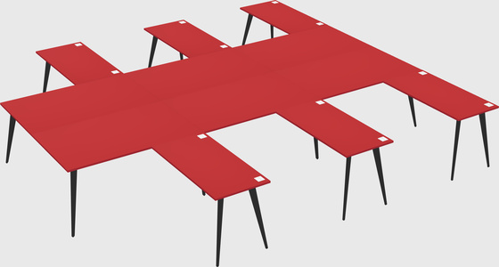 Shared l-shaped office desk system