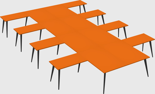 Shared l-shaped office desk system