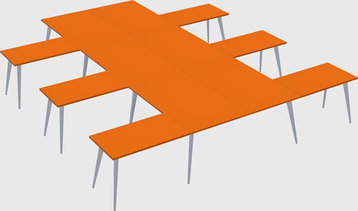 Shared l-shaped office desk system