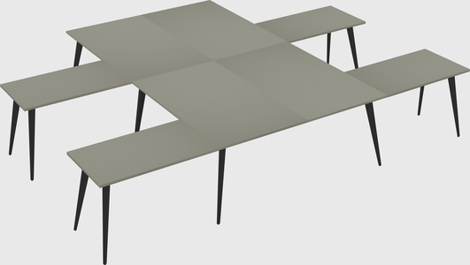 Shared l-shaped office desk system