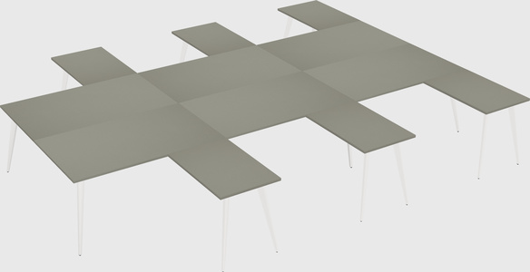 Shared l-shaped office desk system