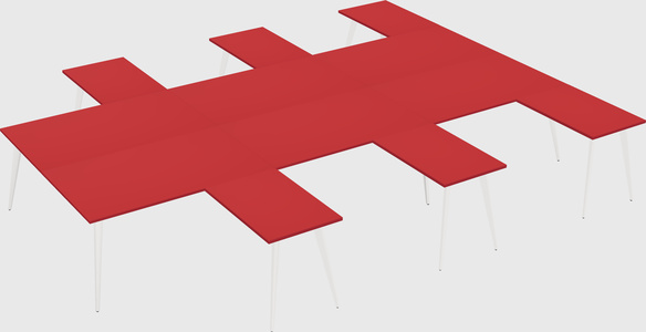 Shared l-shaped office desk system