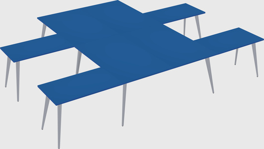 Shared l-shaped office desk system