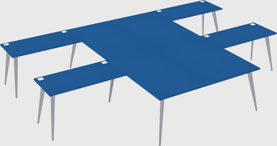 Shared l-shaped office desk system