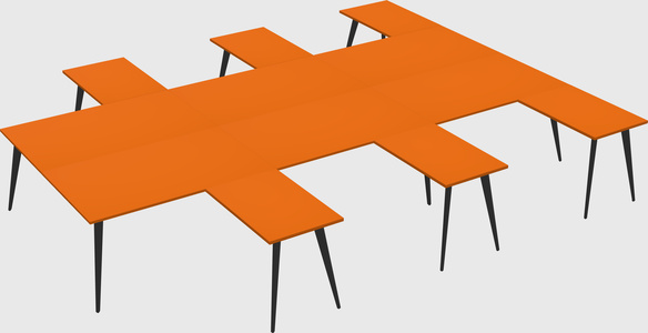 Shared l-shaped office desk system