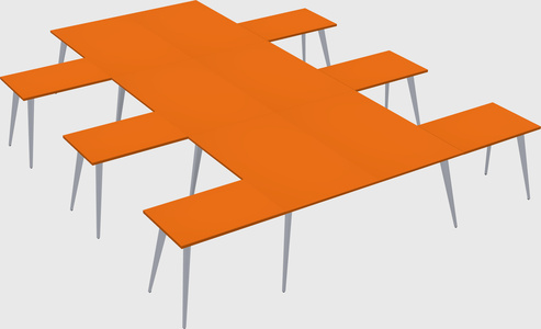 Shared l-shaped office desk system