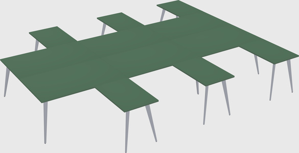 Shared l-shaped office desk system