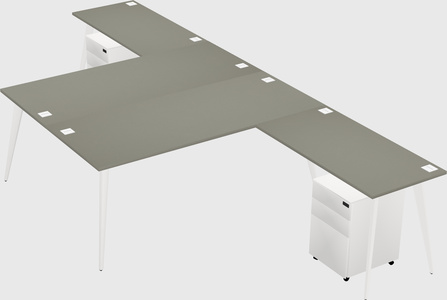Shared l-shaped office desk system