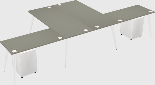Shared l-shaped office desk system