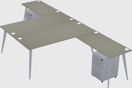 Shared l-shaped office desk system