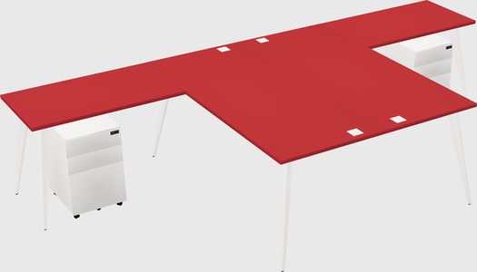 Shared l-shaped office desk system