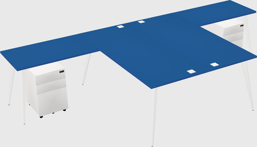 Shared l-shaped office desk system