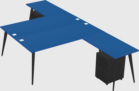 Shared l-shaped office desk system