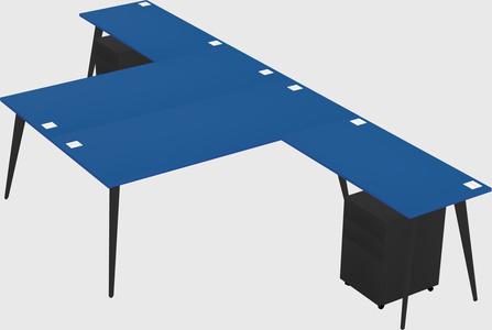 Shared l-shaped office desk system