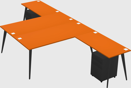 Shared l-shaped office desk system