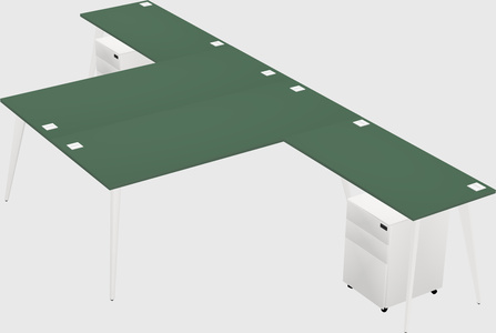Shared l-shaped office desk system