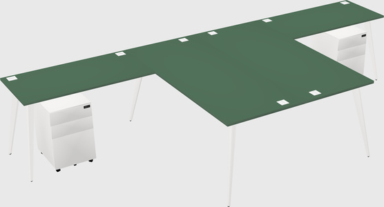 Shared l-shaped office desk system