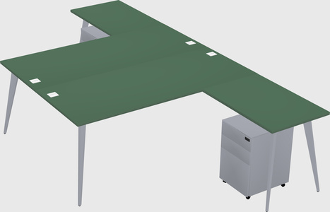 Shared l-shaped office desk system
