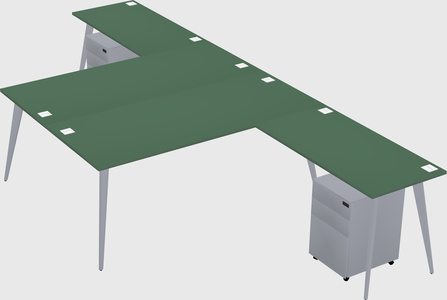 Shared l-shaped office desk system