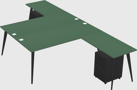 Shared l-shaped office desk system