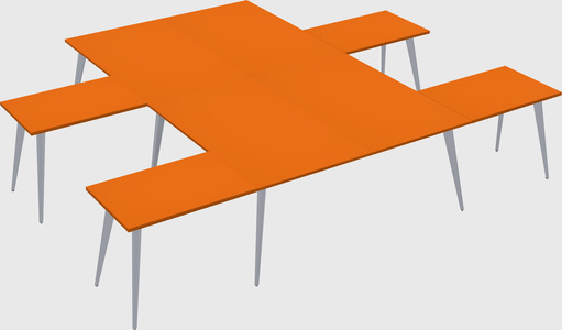 Shared l-shaped office desk system