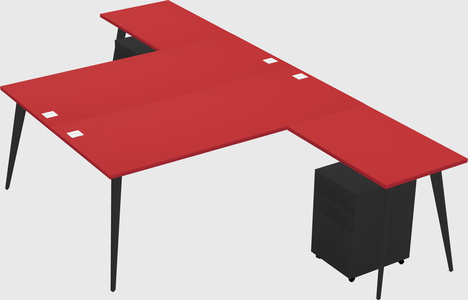 Shared l-shaped office desk system