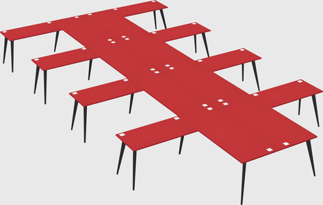 Shared l-shaped office desk system