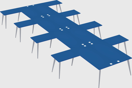 Shared l-shaped office desk system