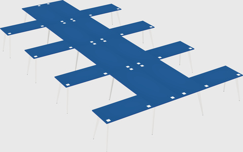 Shared l-shaped office desk system
