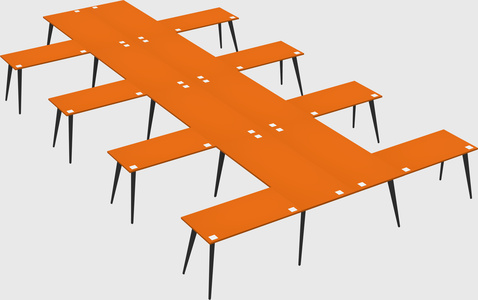 Shared l-shaped office desk system