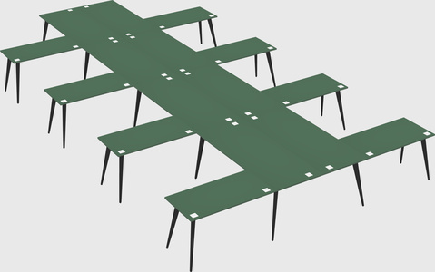 Shared l-shaped office desk system