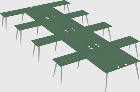 Shared l-shaped office desk system