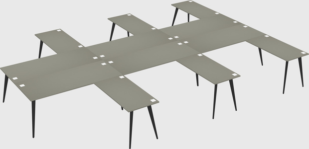 Shared l-shaped office desk system