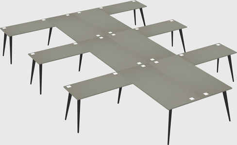 Shared l-shaped office desk system