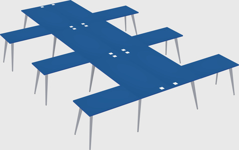 Shared l-shaped office desk system