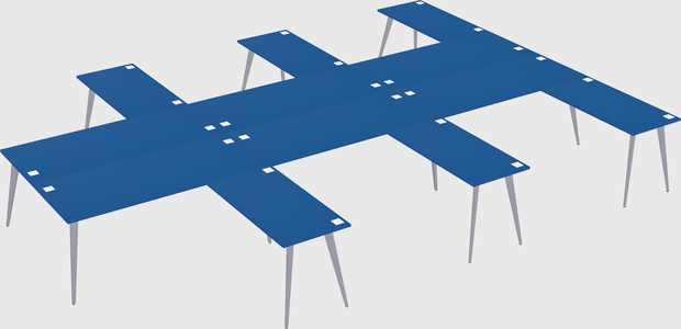 Shared l-shaped office desk system