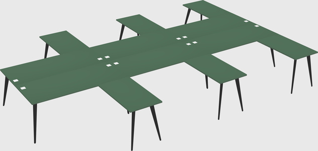 Shared l-shaped office desk system