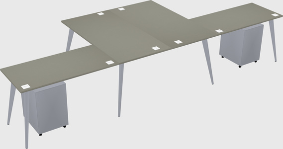 Shared l-shaped office desk system