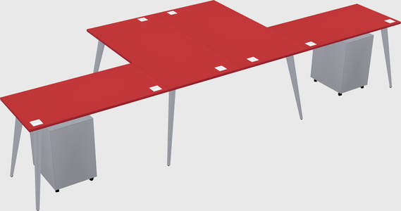 Shared l-shaped office desk system