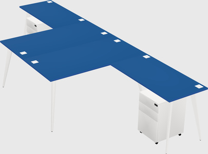 Shared l-shaped office desk system